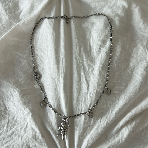 Cupid Angel silver heart necklace - Picture 2 of 3